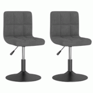 Décoshop26 - Lot de 2 chaises de salle à manger siège pivotant hauteur réglable en velours gris foncé DEC025261 - gris 3000255158492 Décoshop26 - Lot de 2 chaises de salle à manger siège pivotant hauteur réglable en velours gris foncé DEC025261 - gris 3000255158492