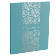 Exacompta - Réf. 47091E - 1 Livre d'or TITANE - Grand format vertical 27 x 22 cm - Couverture en papier soft touch - Inscription Memories - Tranche a