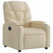 Fauteuil inclinable électrique Crème Tissu Modèle Perdoria - 8721012170698