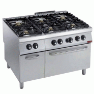 Fourneau tout gaz 6 feux gaz + four GN 2/1 - Diamond - 0615402039864