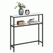 Helloshop26 - Console pour couloir table de salon fine à 2 niveaux 20 x 120 x 80 cm table d'appoint avec 2 étagères pour salon 12_0005227 - acier 3