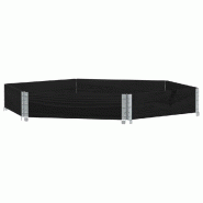 Helloshop26 - Jardinière bac lit surélevé plantes fleurs terrasse jardin hexagonale 160 x 160 cm bois de pin massif noir 02_0039881 - 3000218656379