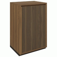 Meuble Vertigo T01 1 porte MDF noir et olivier - 60x47x93cm