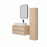 MOB-IN Ensemble meuble simple vasque SORRENTO 80 cm + vasque + robinet + miroir + colonne - marron 3701606505131 MOB-IN Ensemble meuble simple vasque SORRENTO 80 cm + vasque + robinet + miroir + colonne - marron 3701606505131