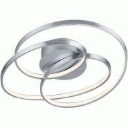 Plafonnier LED intégré 38,5W, 5000 lm, 3000K, Nickel mat - Trio - Gale - gris métal 4017807452594