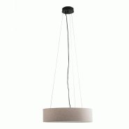 ROSSINI ILLUMINAZIONE Lampe À Suspension Vivien Black, Abat-Jour Cylindrique Ivoire, E27, Ip20, 48 Cm - Groupe Rossini - Design Minimal Et Élégant