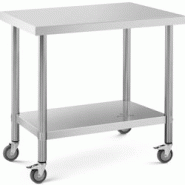Royal Catering - Royal Catering RCAT-90/60-W Table de travail 60 x 90 cm capacité de charge 145 kg Table plan de travail Table de travail atelier - m