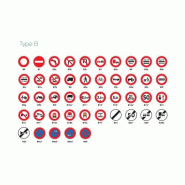 Type B – signaux d'interdiction - Classe 1 - Visible à 80 m - Cadre en aluminium - Face en acier galvanisé