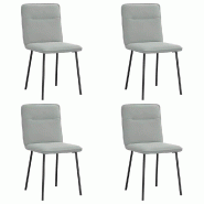 VidaXL Chaises à manger lot de 4 Gris clair Velours Modèle Panorama - 3315309
