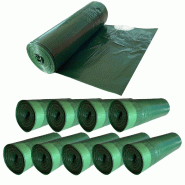 WellHome - Lot de 200 sacs poubelle de 30 L à fermeture automatique et étanches, fabriqués à partir de matériaux recyclés. - vert plastique PK4046