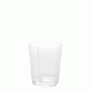 Zafferano Handy Tumbler Lot de 6 Verres en Verre Soufflé Transparent avec Rainures Verticales Ergonomiques et Empilables pour Usage Quotidien à la M