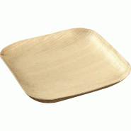 Assiette carrée feuille de palmier couleur naturelle 15x15x2.2cm - par 300