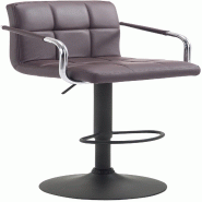 CLP Tabouret de bar Lucy V2  en similicuir avec Piètement en Métal Marron/Noir - marron polyester 315647