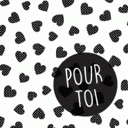 Étiquette cadeau adhésive "Pour toi" - Blanc et Noir - 35x35mm - Boite de 500