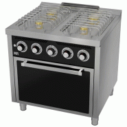 Fourneau à gaz professionnel gamme basic 4 feux vifs avec four à ga... - PCB4F750H