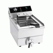 Friteuse électrique à poser professionnelle 10 Litres avec robinet de vidange (230V) PREMIUM - GOLDINOX - inox 3701770808113