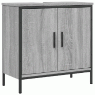 Helloshop26 - Armoire lavabo salle de bain moderne design peu encombrant 60 x 30 x 60 cm en bois sonoma gris 02_0049445 - gris Bois massif 30002358481