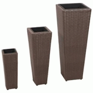 Helloshop26 - Jardinière lit surélevé plantes fleurs jardin 3 pcs résine tressée marron 02_0001350 - 3000077211535 Helloshop26 - Jardinière lit surélevé plantes fleurs jardin 3 pcs résine tressée marron 02_0001350 - 3000077211535