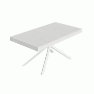 Itamoby Table Extensible Niket 160/420X90 Cm En Frêne Blanc Avec Pieds Blancs - blanc multi-matériau VE0160420NIKE-BF-BI