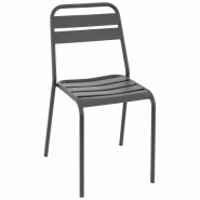 Matelpro - Chaise de brasserie empilable pour terrasse en métal Bastien - AnthraciteEmpilable jusqu'à 8 chaises - gris 3665367599139