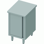 Meuble bas table de travail inox centrale avec portes battantes 600... - P932626060