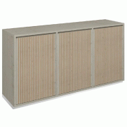 Meuble Vertigo T01 4 tiroirs anglaise 1 porte MDF naturel et érable 180x47x93cm