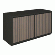 Meuble Vertigo T03 4 tiroirs à l'anglaise MDF noir et noyer foncé 120x47x60 cm