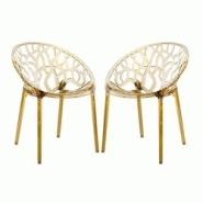 RATTATAN Lot de 2 chaises en polycarbonate empilables, design moderne et résistant, pour salle à manger, cuisine, restaurant ou bureau – Elettra â RATTATAN Lot de 2 chaises en polycarbonate empilables, design moderne et résistant, pour salle à manger, cuisine, restaurant ou bureau – Elettra â