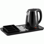 Royal Catering - Royal Catering Plateau De Courtoisie Hôtel Avec Bouilloire Électrique Inox Sans Fil RC-HKS01 (1,2 l, 1 800 W, Plateau À 4 - noir 4