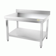 Table de travail en inox soubassement 1000 x 700 mm adossée PREMIUM / GOLDINOX - inox 3701770805044 Table de travail en inox soubassement 1000 x 700 mm adossée PREMIUM / GOLDINOX - inox 3701770805044