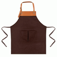 Tablier haute qualité à double poche 66x77 cm - Marron / Chocolat - 8414271093074