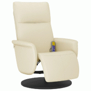 VidaXL Fauteuil inclinable de massage et repose-pieds crème similicuir Modèle Mermontel - 356553