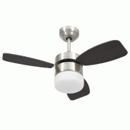 VidaXL Ventilateur de plafond avec lumière avec commande marron foncé 76 cm - 51493