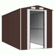 Abri de jardin Marron foncé 192x440x223 cm Acier galvanisé Modèle Atlas Office Concept - 8720845582234