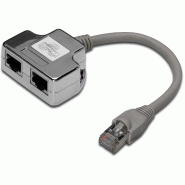 Adaptateur de câble réseau DIGITUS CAT 5e, 2x CAT 5e, blindé, 0,19 m - DN-93904