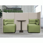 Alcôve acoustique 2 personnes Wander sur roulettes et tablette