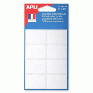 Apli Lot de 5 Etui de 56 étiquettes adhésives blanches, format 24 x 35 mm (7 feuilles / cdt) - 3270241119121