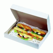 Boîte pour plateaux traiteur blanc 29x20x6cm - par 25 - carton, livré à plat