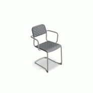 Chaise avec accoudoirs TUBE luge - gris clair