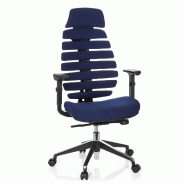 Chaise de bureau / Chaise pivotante ERGO LINE II PRO tissu bleu hjh OFFICE - bleu polyester 714550
