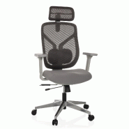 Chaise de bureau / fauteuil de direction CASSILIS W assise tissu / dossier résille gris hjh OFFICE - gris polyester 751019
