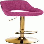 CLP Tabouret de bar Milet tissu Violet/Or - violet textile 327392