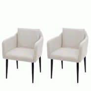 Décoshop26 - Ensemble de 2 chaises de salle à manger en tissu/textile crème-beige pieds en métal 04_0002087 - beige 3000253758984 Décoshop26 - Ensemble de 2 chaises de salle à manger en tissu/textile crème-beige pieds en métal 04_0002087 - beige 3000253758984