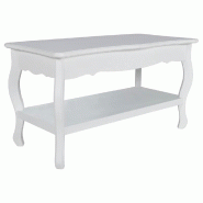 Décoshop26 - Table basse de salon design moderne 87,5 x 42 x 44 cm 2 étagères MDF blanc DEC037031 - blanc 3000263060046