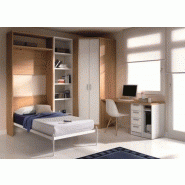 Armoire Lit Escamotable Atlas Avec Bureau Et Rangements Couchage 90 190cm