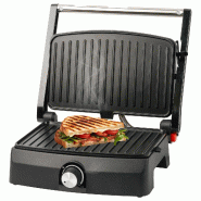 Grill de contact Emerio – Appareil à croque-monsieur et panini – Surface de cuisson 23 x 14,5 cm – Acier inoxydable/Noir – CG-130861 - noir p_0