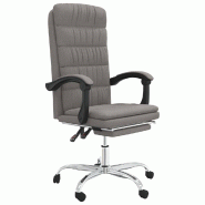 Helloshop26 - Chaise fauteuil siège pivotante de inclinable de bureau informatique étude tissu taupe 02_0024275 - métal 3000215348949