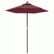 Helloshop26 - Parasol de jardin avec mât en bois 196 x 231 cm rouge bordeaux 02_0008347 - rouge Bambou 3000446147762