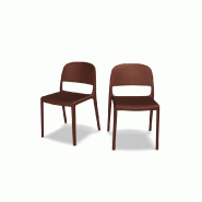 Lot de 2 chaises BLENDY - brique