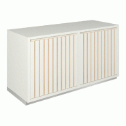 Meuble Vertigo T03 4 tiroirs à l'anglaise MDF naturel et blanc 120x47x60 cm